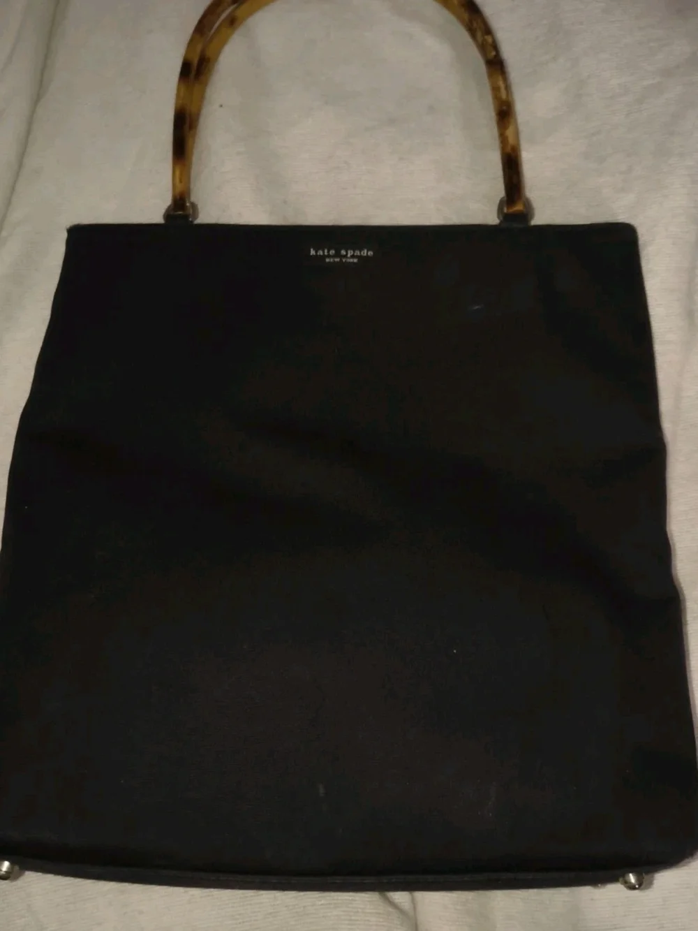 kate spade Black Satchel with Tortoiseshell Handles